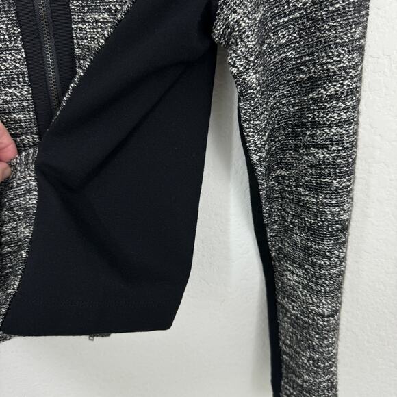 Eileen Fisher Womens Jacket Size M Tweed Knit Cotton Blend Black - Picture 3 of 6